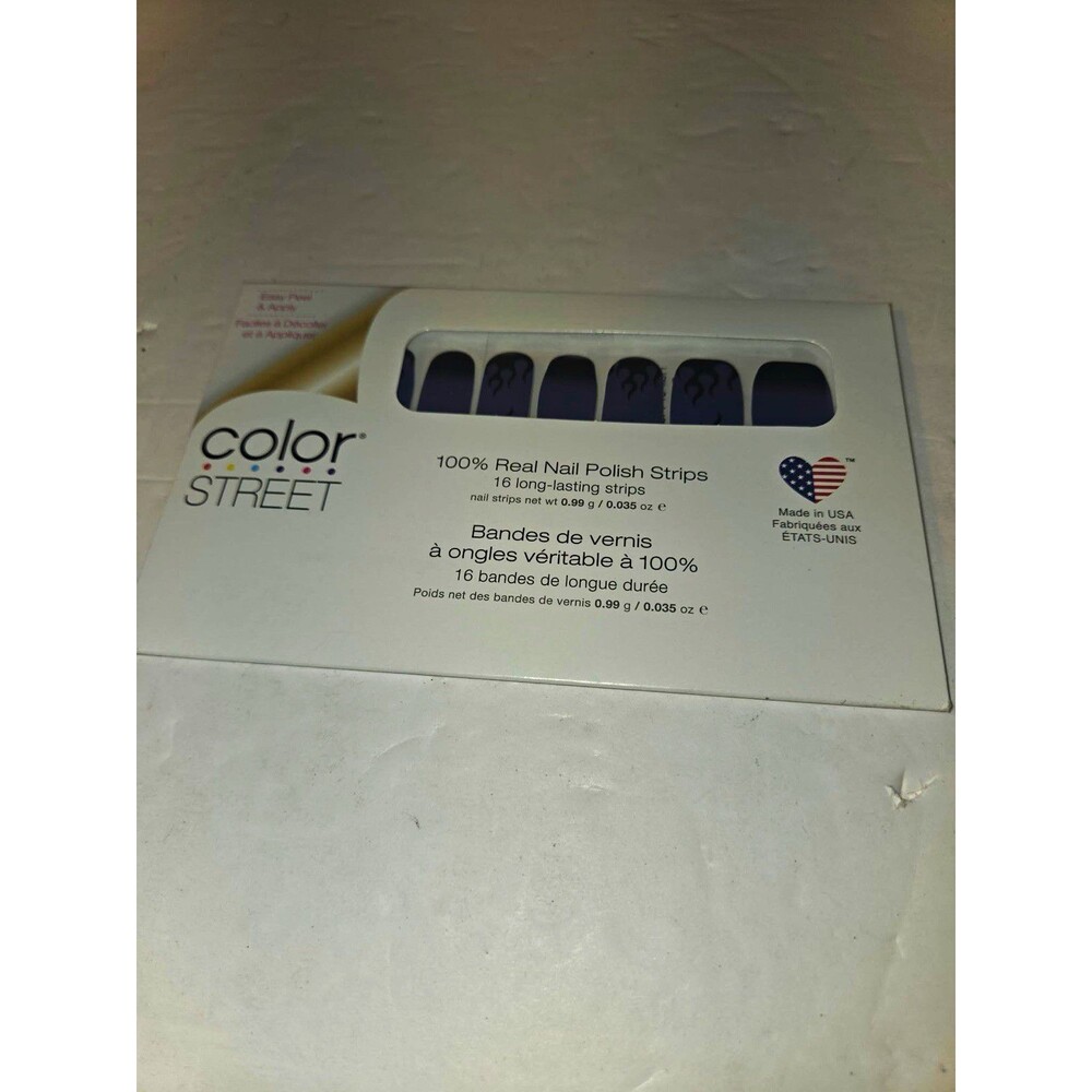 Color Street Blue Gloss Nail Polish Strips Hall of Flame FDS609 0.035oz